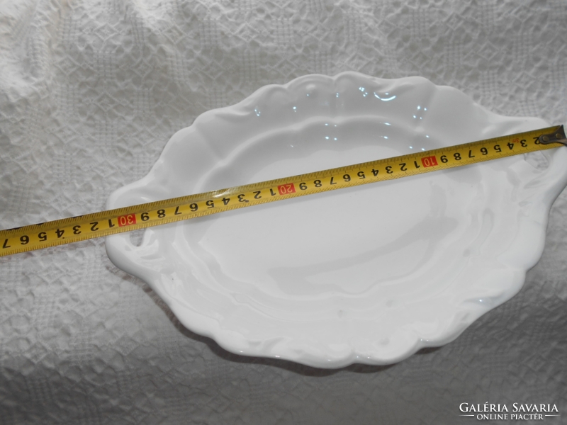 Antik  tradicionális darab - porcelán füles pecsenyés tál  31,5 cm X 23,5 cm
