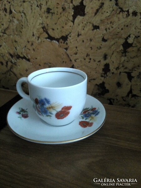 Kahla pipacsos kávés csésze és tányér