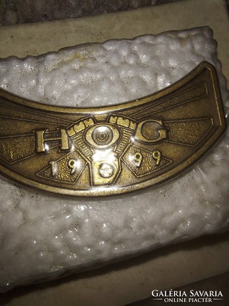 Harley davidson, hog badge, 1999, harley owners group, copper, patent, unopened