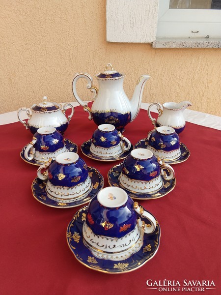 Zsolnay pompadour i es coffee set, flawless, kept in a display case, now with no minimum price