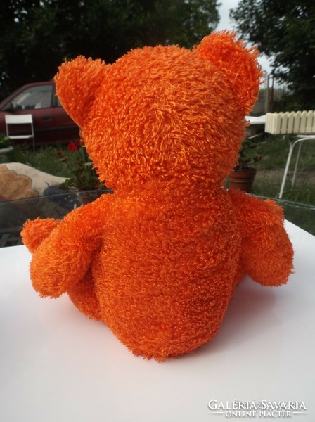 Teddy bear - 34 x 18 cm - glittery - dark orange - plush - from collection - exclusive - flawless