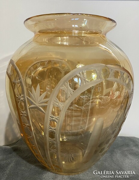 Metal vapor polished large glass vase bought in a Karcagi sample store.