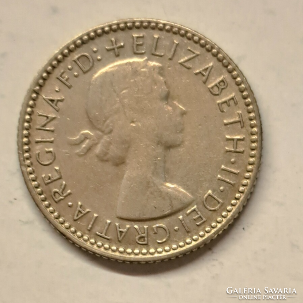 Ausztrália II. Erzsébet 500 ezüst 6 Pence 1955 (H/1)