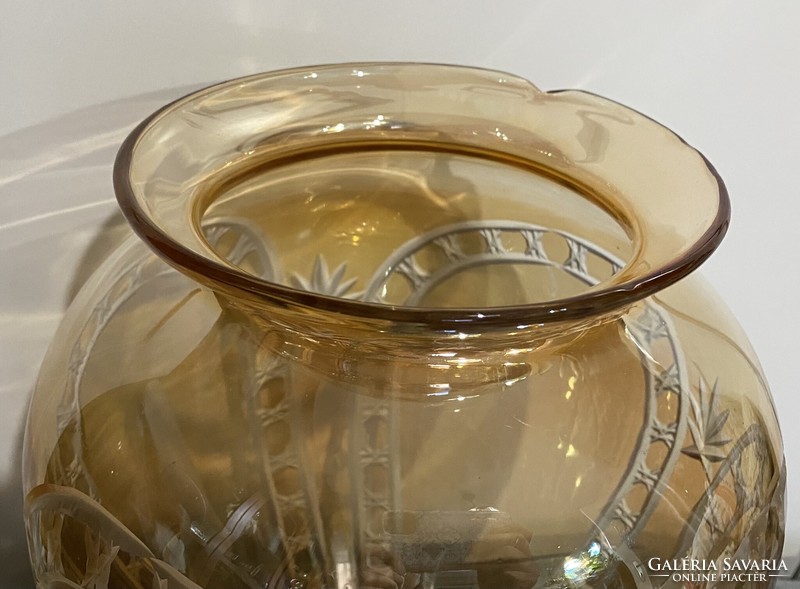 Metal vapor polished large glass vase bought in a Karcagi sample store.