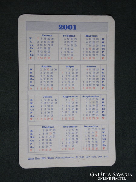 Card calendar, earthen construction industry tools, machine tool shop, service, Solymár, 2001, (6)