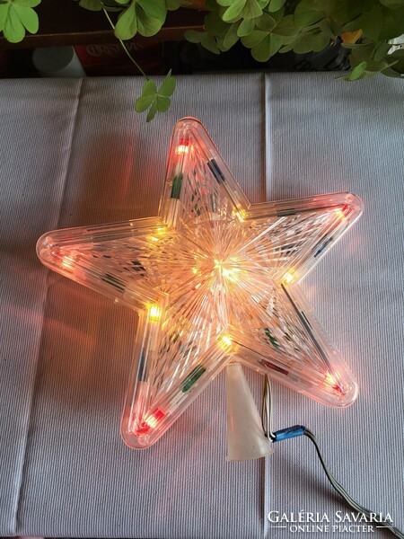 Retro,csillagdísz_csúcsdísz_ablakdísz_karácsonyi dekorációs világítás