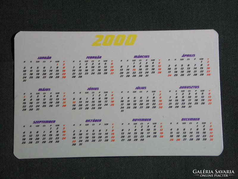 Card calendar, Dédás electricity supplier Pécs, sports, relay race, 2000, (6)