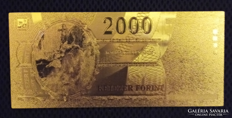 24 karátos aranyozott kétezer forint / 2000 forint 2000 évi millenniumi kiadás