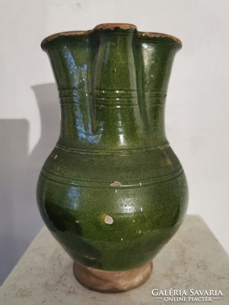 Green folk jug