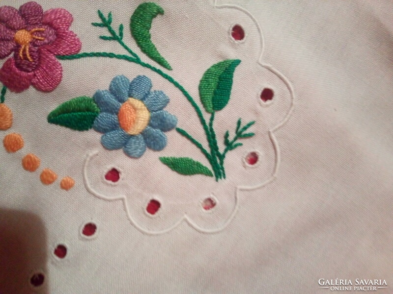 Antique embroidered tablecloth + embroidered pillowcase.