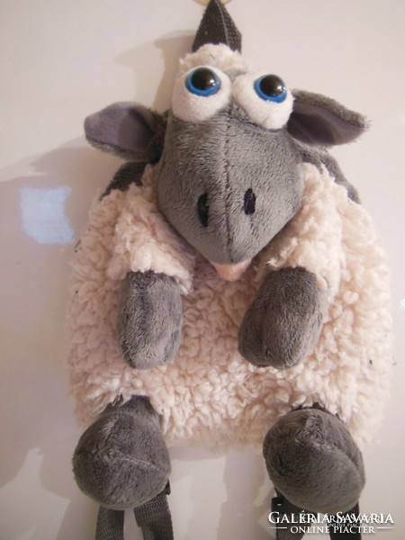 Backpack - lamb - 20 x 18 cm - soft - plush - exclusive - German - flawless