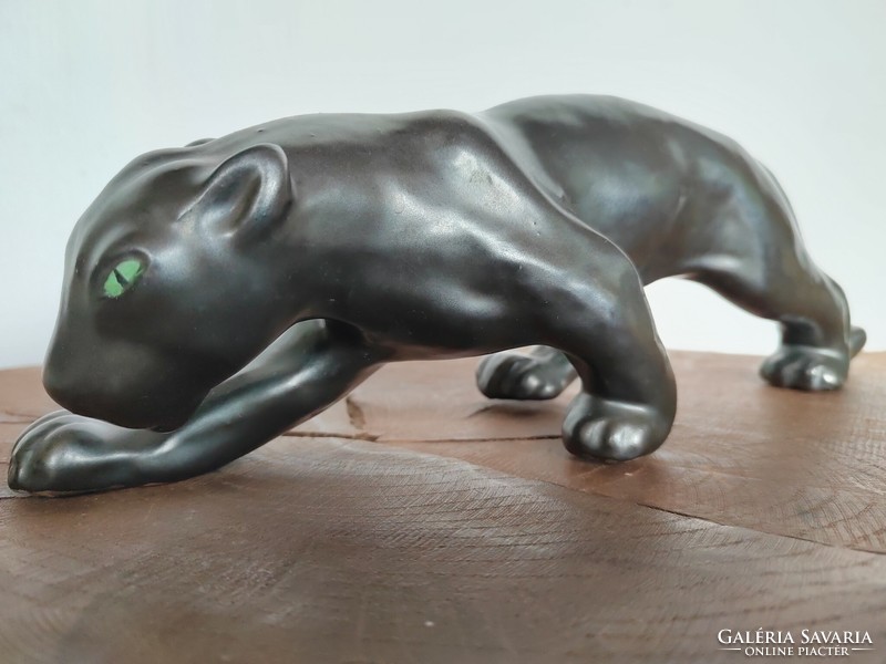 Nice black panther large ceramic art deco vintage