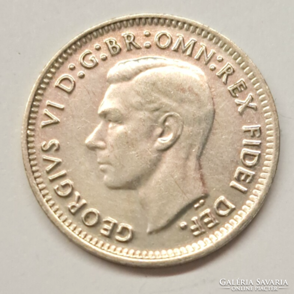 Australia vi. George .500 Silver 3 pence 1952. (H/37)
