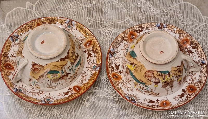Opaque de Sarreguemines antik teás csésze