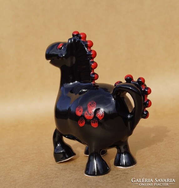 Csavlek Etelka is a Hungarian ceramic craftsman fairy tale horse figurine