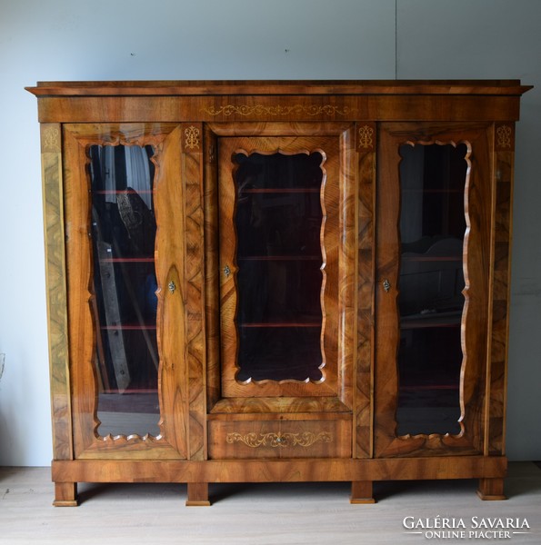 Biedermeier bookcase, showcase in refurbished condition