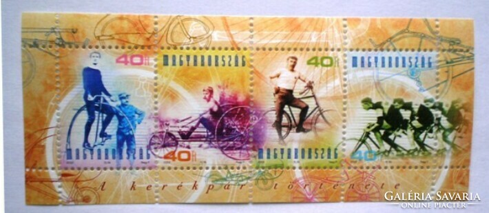 B268 / 2002 A kerékpár története.blokk postatiszta