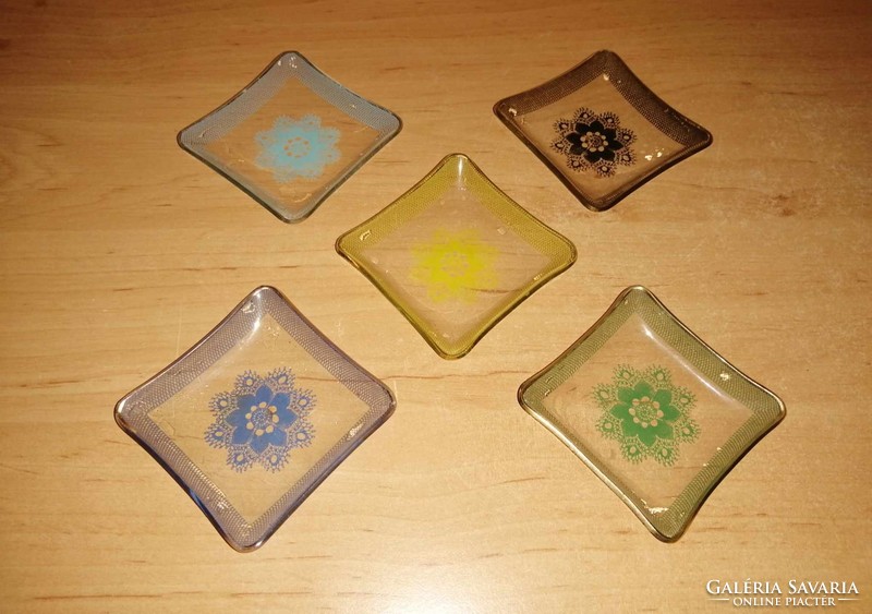 Square glass small plate set 5 pcs in one - 7*7 cm (18/k)