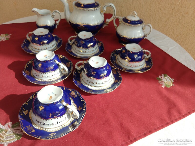 Zsolnay Pompadour I es teás  készlet,,Hibátlan, vitrinben tartott, most minimál ár nélkül
