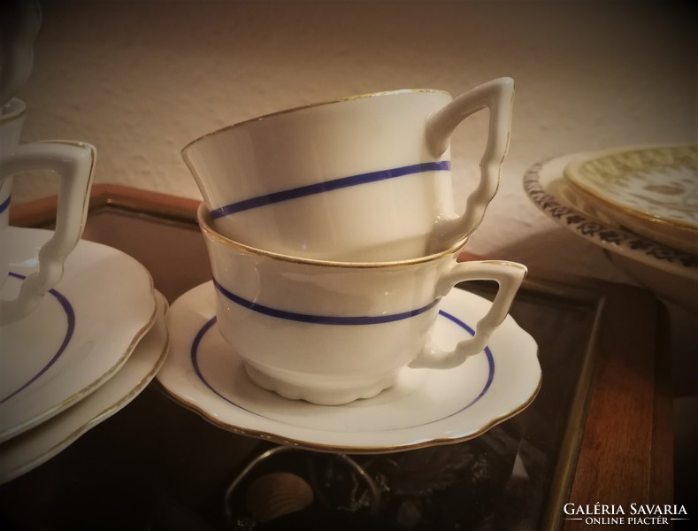 Antique Zsolnay tea cup set, coffee cup set