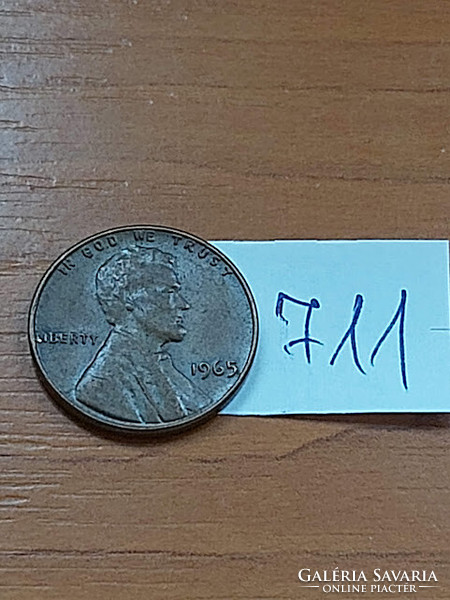 Usa 1 cent 1965 abraham lincoln, copper-zinc 711