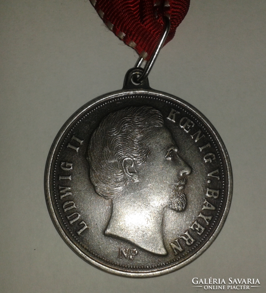 Ludwig II Koenig V. Bayern érme, ezüstözött