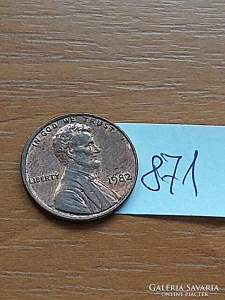 Usa 1 cent 1982 abraham lincoln, copper-zinc 871