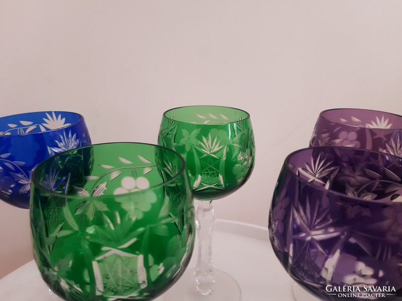 Alipkai crystal colored stemmed champagne glass set
