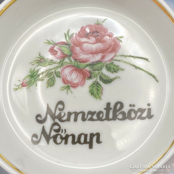 Hollóházi porcelán tálka - Nemzetközi Nőnap