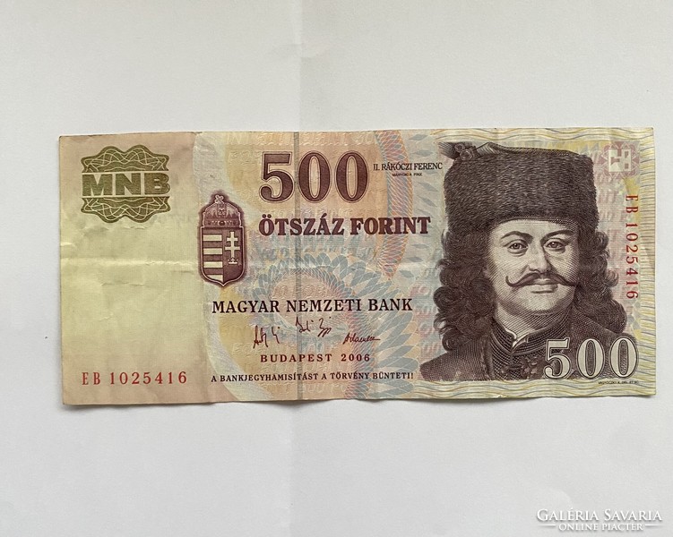 Ötszáz forint 500 Forint 2006 1956-os emlékkiadás II.Rákóczi Ferenc