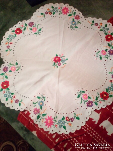 Antique embroidered tablecloth + embroidered pillowcase.