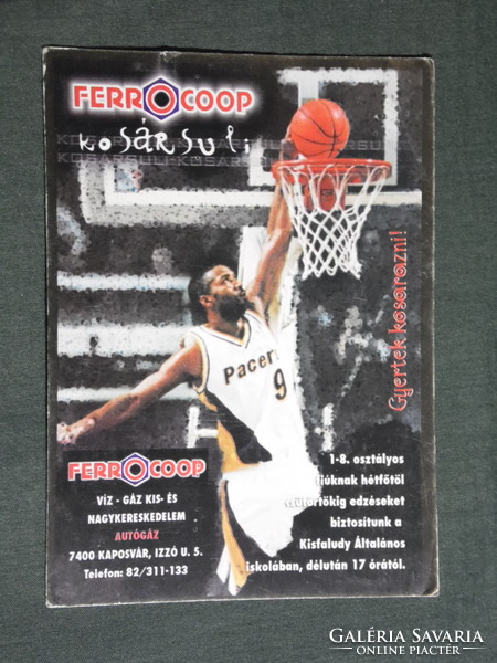 Card calendar, ferrocoop basketball school, Kaposvár, sport, basketball, nba player, 2001, (6)
