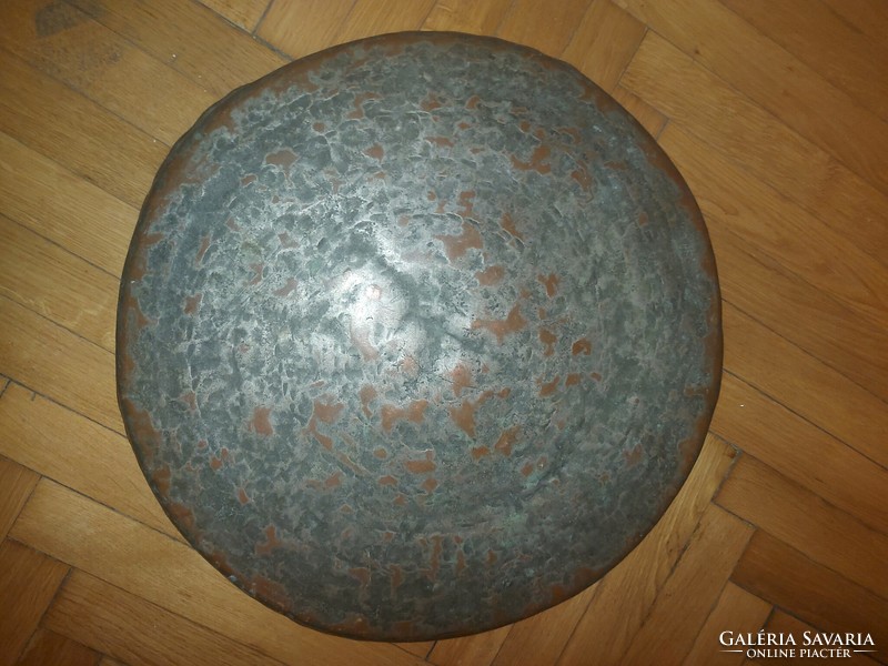 Antik, 51 cm-es bronz/vörösréztál, kopott ezüstözéssel, 3 kg