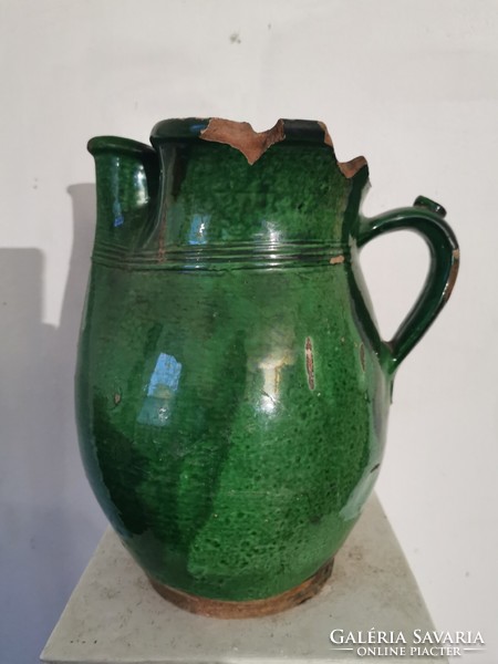 Green, folk jug, 32 cm.