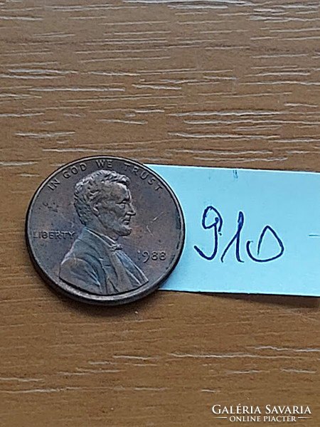 Usa 1 cent 1988 abraham lincoln zinc copper plated 910