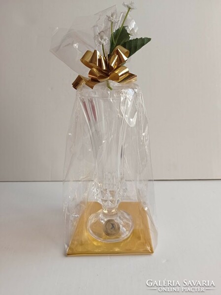 Hungarian Hermann crystal vase in decorative packaging