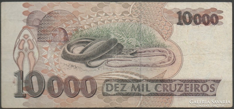 D - 060 - foreign banknotes: 1993 Brazil 10,000 cruserius