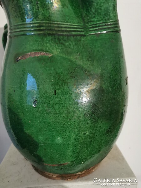 Green, folk jug, 32 cm.