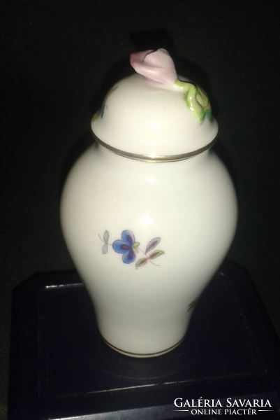 Herend rose vase with lid