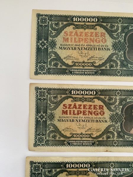 4 hundred thousand milpengő 100000 milpengő 1946 crisp banknotes