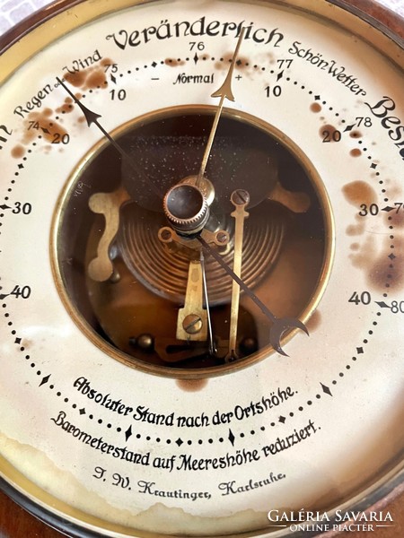 Antique barometer, j. W. Krautinger, Karlsruhe 1890-1940.