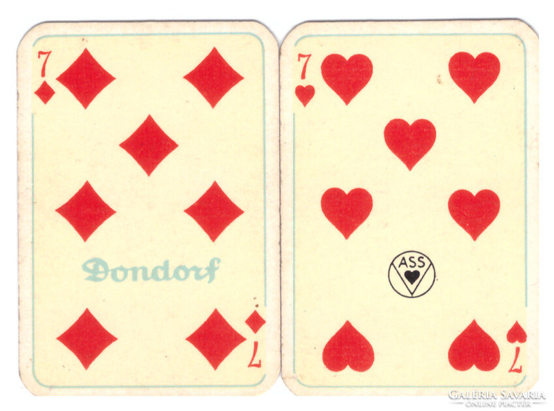 291. Pasziánsz kártya Samba kártyakép ASS (Dondorf) 52 lap + 3 joker 1940 körül 34 X 49 mm
