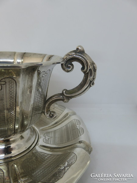 13 Latos Viennese antique silver cup with the corresponding base. 1860