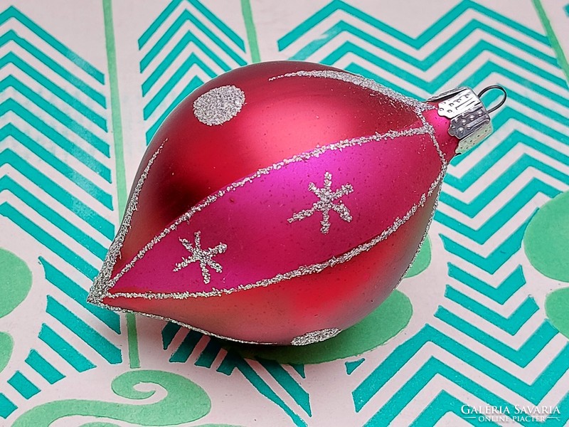 Retro glass Christmas tree decoration pink red drop-shaped glass decoration