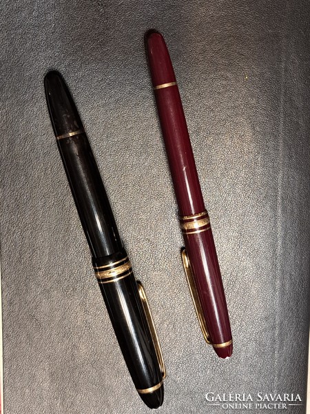 Original Montblanc pens with gold nibs. Two fountain pens + handmade montblanc case