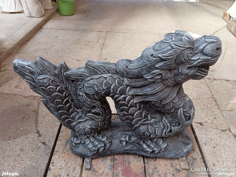 Szép Kő Sárkány 80cm kígyó Feng Shui Minőségi Fagyálló műkő Japán kerti kertépítő  szobor