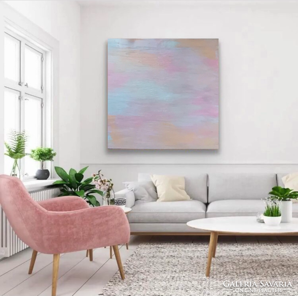 Pastel 90x90cm unique, very beautiful canvas picture, for a modern interior