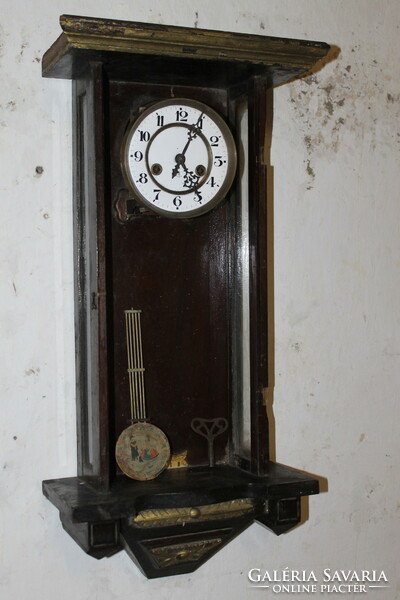 Antique Gusztáv Becker half-baked German wall clock 750
