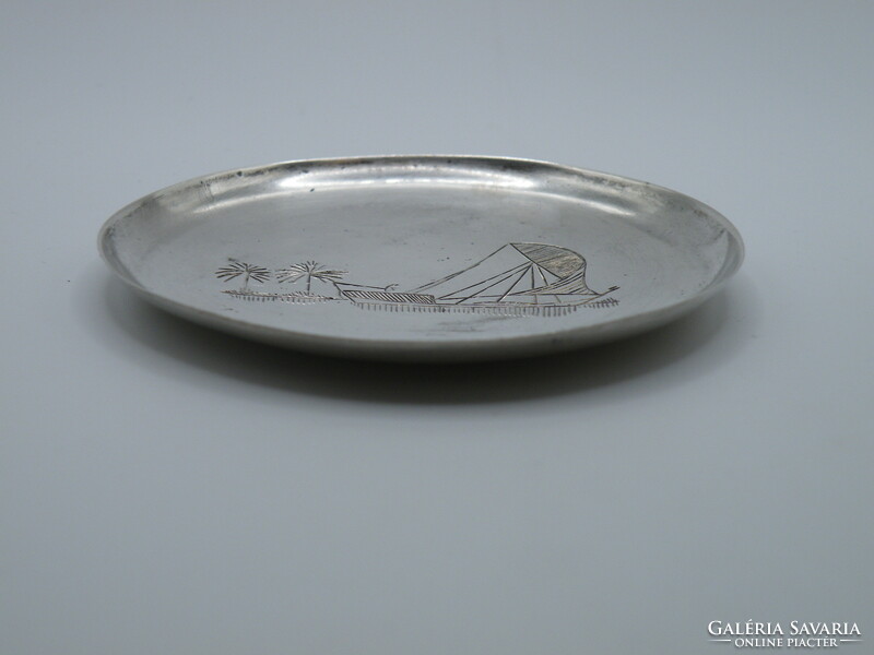 Uk0156 silver tray with palm trees and foliage ship