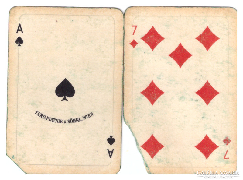 289. Pasziánsz kártya dupla pakli 2 x 52 lap + 3 joker 1960 körül Piatnik 39 X 57 mm